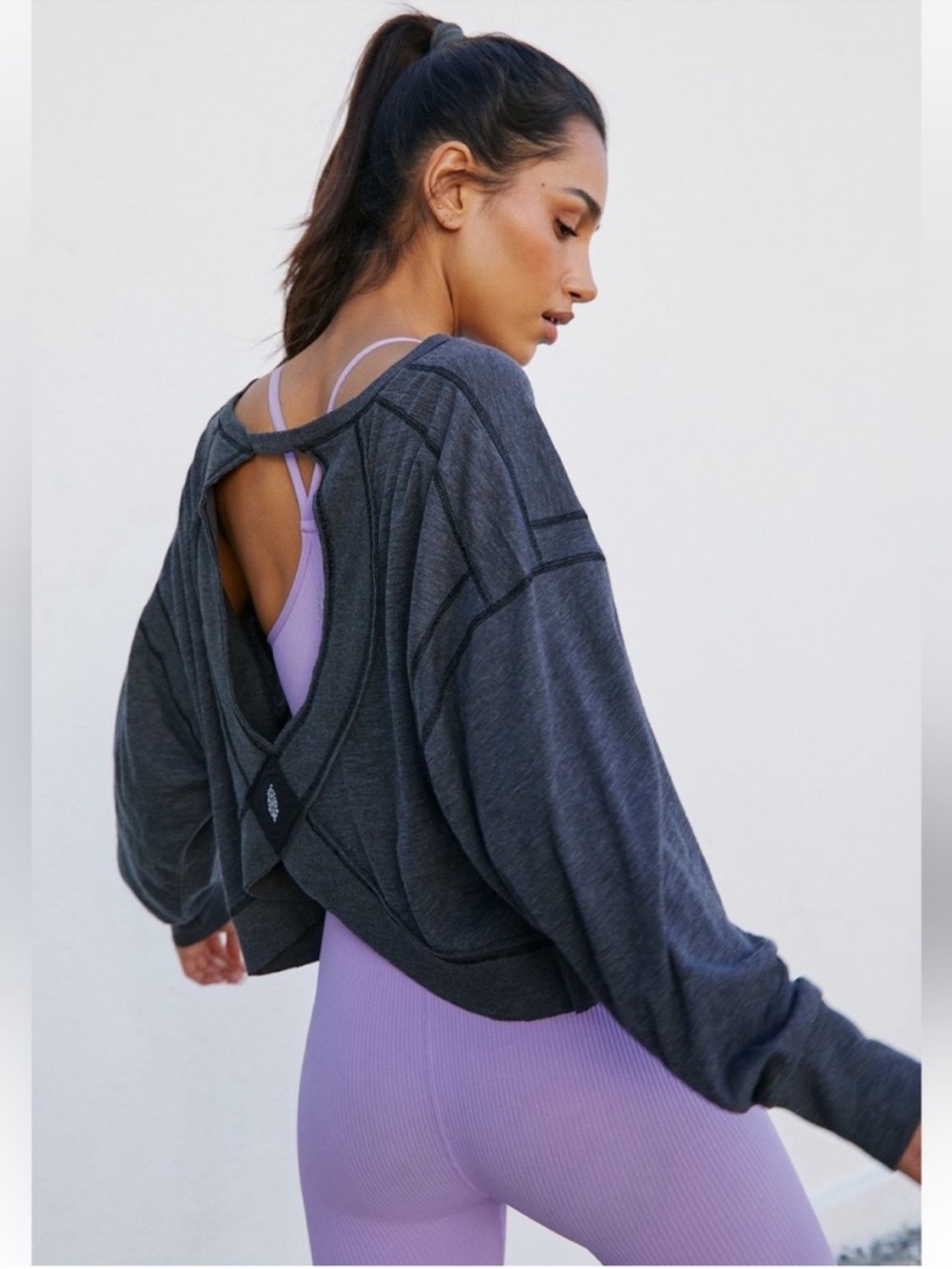 NWT FP Movement by Free People My Time Layer in Black Size XS
